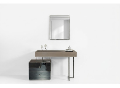 Tavolino consolle con specchio Toletta Tavolo da toeletta Moderno Grigio legno