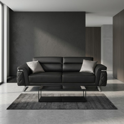 Divano in tessuto a tre posti moderno in nero design