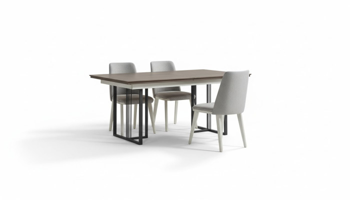 Zona pranzo Set da pranzo Bianco Set da pranzo Tavolo Sedie 7 pezzi Legno