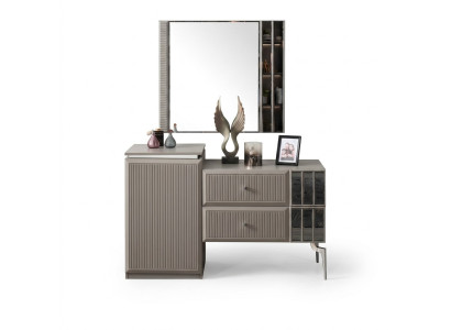 Tavolo da trucco Tavolo da toeletta Consolle Specchio Legno Grigio Camera da letto