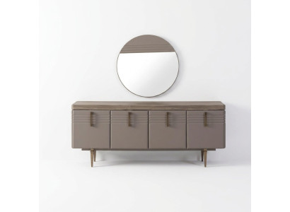 Mobile da sala Grigio Armadio Specchio Comò in Legno Set Comò