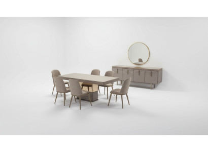 Tavolo da pranzo tavolo da pranzo tavolo sala da pranzo lusso legno beige 199 cm