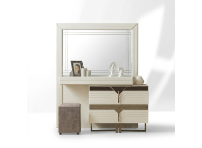 Tavolo da trucco, tavolo da toeletta, scrivania, legno, comò camera da letto bianco.