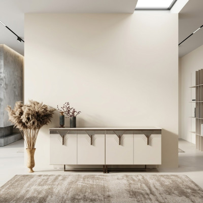 Mobiletto credenza in legno bianco moderno