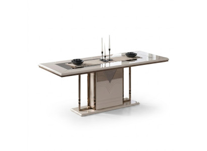 Tavolo da pranzo di lusso Moderno in legno bianco 200cm per sala da pranzo.
