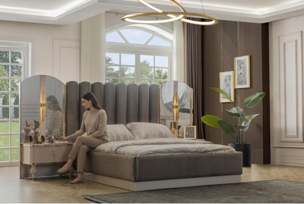 Esclusivi mobili camera da letto Letto matrimoniale di design Comodini moderni