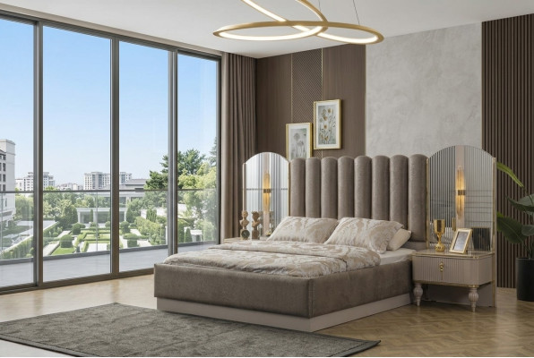 Esclusivi mobili camera da letto Letto matrimoniale di design Comodini moderni