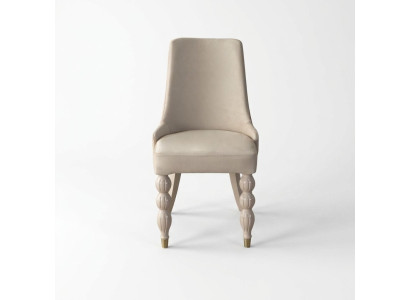 Moderne sedie da pranzo di design, sedie da cucina x6 in tessuto beige.