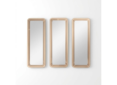 Set di specchi moderni dorati - specchio da parete, tavolo da toeletta, 3 pezzi.