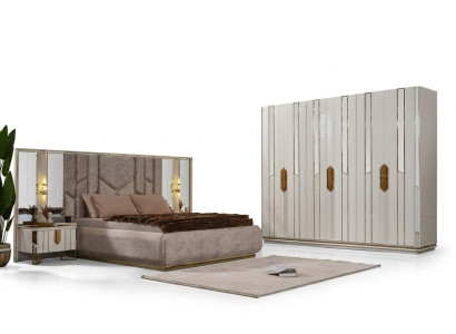 Camera da letto completa letto matrimoniale armadio comodini bianco 4 pezzi