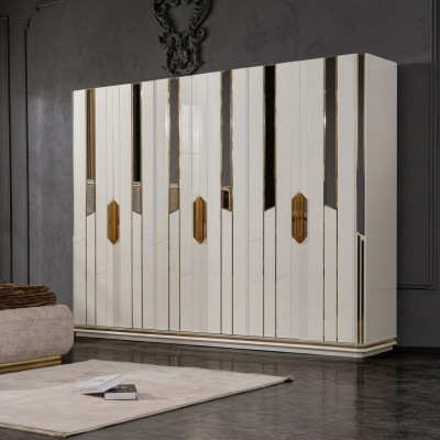 Armadio guardaroba Armadio in legno Armadio moderno Bianco