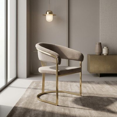 Completo di sedie da pranzo sedie da cucina 6 pezzi colore beige lusso oro