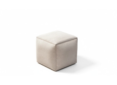 Sgabello Puff Poggiapiedi Bellezza in Tessuto Beige Moderno