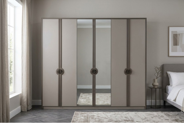 Armadio Armadio guardaroba Armadio Armadio moderno in legno Grigio