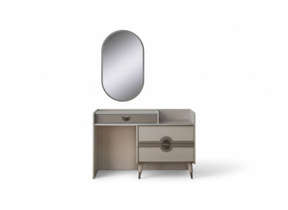Tavolo da toeletta Panchetta da toeletta Console da trucco Specchio Tavolo consolle Grigio