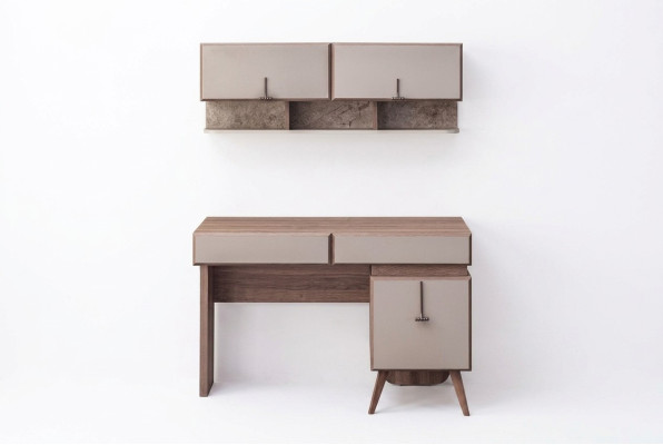 Scrivania beige Lussuoso scrivania da ufficio Armadio da parete Set tavolo per computer  Scrittoio beige Lussuoso scrivania per ufficio Armadio a parete Set tavolo per computer