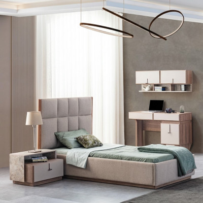 Designer di mobili per la camera dei bambini Letto singolo in legno Comodino Tavolo scrivania Set di 4 pezzi