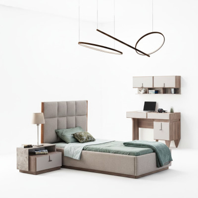 Designer di mobili per la camera dei bambini Letto singolo in legno Comodino Tavolo scrivania Set di 4 pezzi