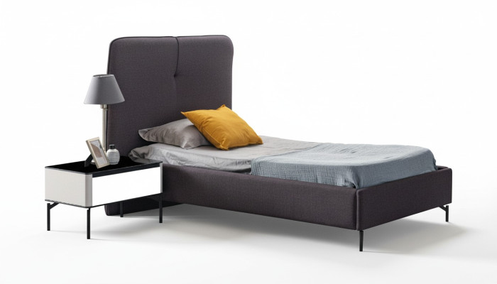 Mobili per bambini grigi, comodino in legno per bambini di design, set di lusso.
