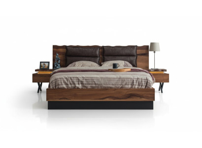 Camera da letto in legno - Letto resistente con 2 comodini - Set di lusso 3 pezzi.