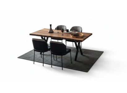 Tavolo da pranzo in legno esclusivo, moderno set da pranzo con 6 sedie imbottite.