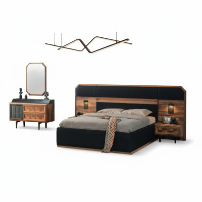 Mobilio per la camera da letto unico, cornice del letto di lusso, comodini, consolle