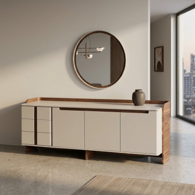 Mobile contenitore moderno per soggiorno di design, lussuoso armadio 2 pezzi