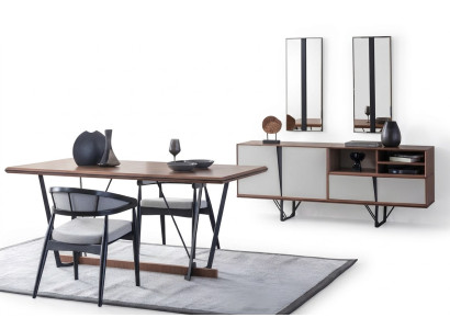 Abito soggiorno tavolo da pranzo credenza tavolo da pranzo marrone set 2 pezzi