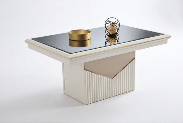 Tavolino da caffè di lusso, tavolino, tavolino da salotto, tavolino in legno beige