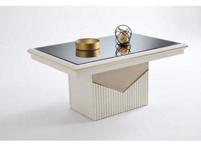 Tavolino da caffè di lusso, tavolino, tavolino da salotto, tavolino in legno beige