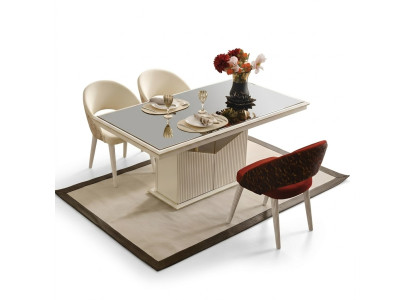 Tavolo da pranzo Tavolo Sala da pranzo Angolo pranzo Beige Legno Oro Lusso  Tavolo da pranzo Tavolo Sala da pranzo Angolo pranzo Beige Legno Oro Lusso