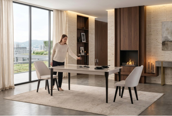 Tavolo da pranzo tavolo da pranzo tavolo da pranzo mobile da soggiorno angolo pranzo legno bianco  Tavolo da pranzo, tavolo da pranzo, tavolo da pranzo, mobile da soggiorno, angolo pranzo, legno bianco
