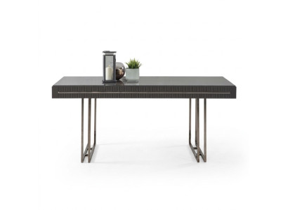 Tavolo da pranzo moderno in legno grigio per sala da pranzo.