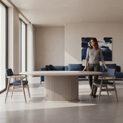 Area pranzo, set da pranzo, sala da pranzo, tavolo da pranzo, sedie 5 pezzi beige moderno in legno.
