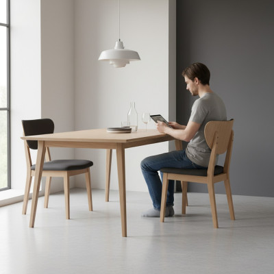 Sedie da pranzo in un set di sedie da cucina in legno 4 pezzi marrone legno