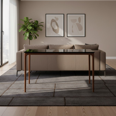 Tavolo da pranzo classico in legno marrone 130 cm