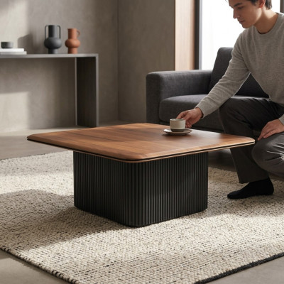 Tavolino da caffè in legno Marrone Tavolo Design