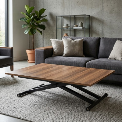 Tavolo da pranzo Tavolino allungabile in legno marrone Tavolino da caffè 120 cm