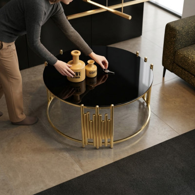 Soggiorno Tavolino Tavolo da caffè Tavolino d'appoggio Oro Tavolino da salotto