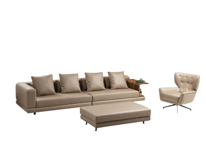 Divano componibile divano imbottito a quattro posti poltrona beige divano 2 pezzi in similpelle