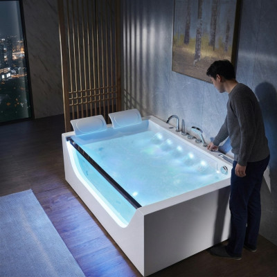 Vasca da bagno idromassaggio per interni, vasca idroterapica, vasca da bagno per il benessere.