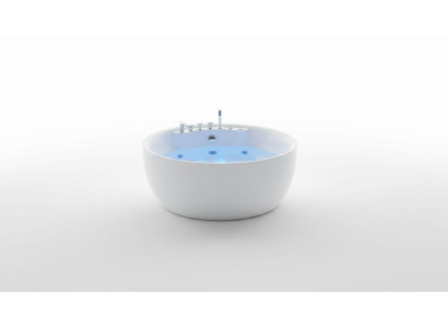 Vasca da bagno circolare idromassaggio con LED, massaggio a bolle, design benessere