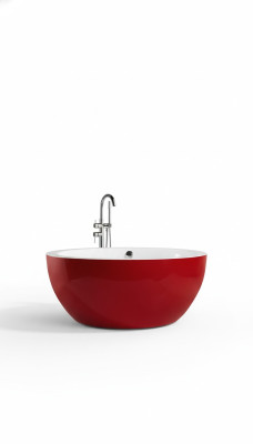 Vasca da bagno indipendente Vasca Vasca da bagno Stand Rotondo Rosso Moderno Bagno