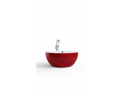 Vasca da bagno indipendente Vasca Vasca da bagno Stand Rotondo Rosso Moderno Bagno