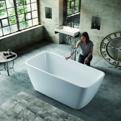 Vasca da bagno Bagno Vasca in acrilico Bianco Vasca da bagno indipendente Contemporanea