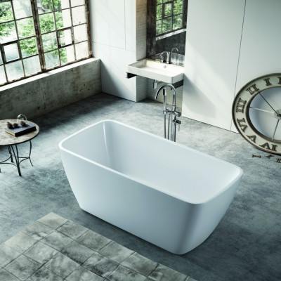 Vasca da bagno Bagno Vasca in acrilico Bianco Vasca da bagno indipendente Contemporanea