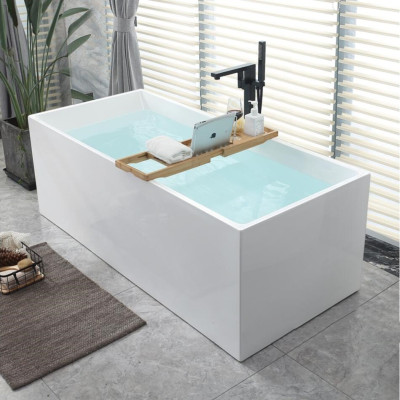 Vasca da bagno autonoma in acrilico per bagno bianca contemporanea