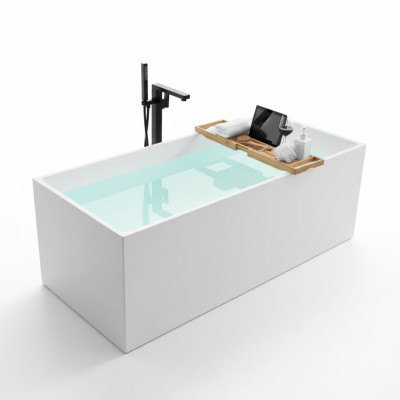Vasca da bagno autonoma in acrilico per bagno bianca contemporanea