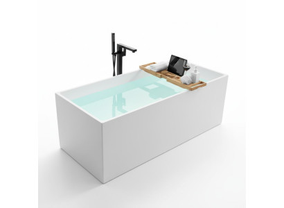 Vasca da bagno autonoma in acrilico per bagno bianca contemporanea