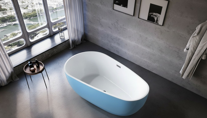 Vasca da bagno Wanne Vasca da bagno freestanding Contemporanea Blu Ovale